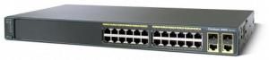 Cisco Catalyst WS-C2960+24LC-L - Управляемый коммутатор Layer2, 24 порта 10/100Base-TX, 2 комбинированных порта 10/100/1000Base-T/SFP, PoE стандарта IEEE 802.3af (8 портов до 15.4W), ПО LAN Lite