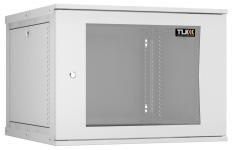 TWI-096060-R-G-GY - Настенный разборный шкаф TLK 19", 9U, стеклянная дверь, Ш600хВ436хГ600мм, 2 пары монтажных направляющих, серый