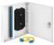 NIKOMAX NMF-WP16SCUS2-IP-ES-GY - Оптический кросс настенный, укомплектованный на 16 портов SC/UPC (16 одинарных SC/UPC адаптеров), SM 9/125 OS2, стальной, с ключом, серый, в комплекте: адаптеры, монтажные шнуры 1м, сплайс-кассета с крышкой, гильзы