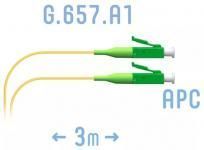 SNR-PC-LC/APC-A-3m (0,9) - Шнур монтажный LС/APC - LС/APC, SM (G.657.A1), 3 метра (диаметр 0.9 мм) купить в Казани 	Шнур монтажный LC/APC - LC/APC представляет собой отрезок оптического волокна в буферном покрытии 0