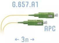 SNR-PC-SC/APC-A-3m (0,9) - Шнур монтажный SС/APC - SС/APC, SM (G.657.A1), 3 метра (диаметр 0.9 мм) купить в Казани 	Шнур монтажный SС/APC - SС/APC представляет собой отрезок оптического волокна в буферном покрытии 0