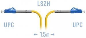 SNR-PC-LC/UPC-1.5m - Патчкорд оптический прямой LC/UPC - LC/UPC, SM, Simplex, 1.5 метра [41006]