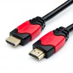 Кабель HDMI-HDMI 5 метров, Atcom в пакете VER 1.4 for 3D Red/Gold:позолоченные разъемы;поддержка разрешения 4K х 2К (3840?2160 при 24/25/30 Гц и 4096?2160 при 24 Гц);технология реверсивного звукового канала (ARC);поддержка 3D-изображения;упаковка - пакет;цвет - черный;цвет корпуса коннектора - черно-красный;длина - 5 метров