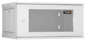 TLK TWI-066045-R-G-GY - Настенный разборный шкаф 19", 6U, стеклянная дверь, Ш600хВ303хГ450мм, 1 пара монтажных направляющих, серый
