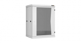 TWC-156045-R-G-GY - Настенный шкаф 15U, 19", Ш600хГ450мм, стеклянная дверь, серый