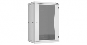 TWC-186045-R-G-GY - Настенный шкаф 18U, 19", Ш600хГ450мм, стеклянная дверь, серый