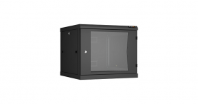 TWC-096060-R-G-BK - Настенный шкаф 9U, 19", Ш600хГ600мм, стеклянная дверь, черный