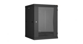 TWC-156060-R-G-BK - Настенный шкаф 15U, 19", Ш600хГ600мм, стеклянная дверь, черный