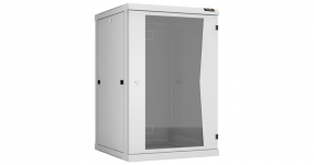 TWC-186060-R-G-GY - Настенный шкаф 18U, 19", Ш600хГ600мм, стеклянная дверь, серый