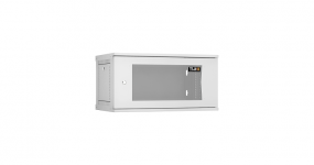 TWI-066035-R-G-GY - Настенный шкаф 6U, 19", Ш600хГ350мм, стеклянная дверь, серый