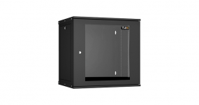TWI-126045-R-G-BK - Настенный шкаф 12U, 19", Ш600хГ450мм, стеклянная дверь, черный