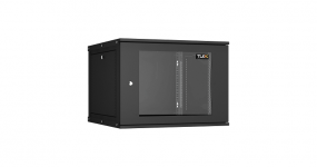 TWI-096060-R-G-BK - Настенный шкаф 9U, 19", Ш600хГ600мм, стеклянная дверь, черный
