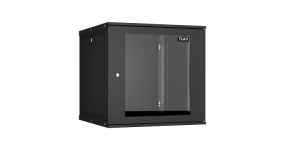 TWI-126060-R-G-BK - Настенный шкаф 12U, 19", Ш600хГ600мм, стеклянная дверь, черный