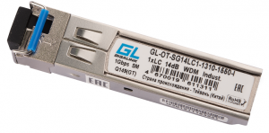 GIGALINK GL-OT-SG14LC1-1310-1550-I - Модуль промышленный SFP, WDM, 1Гбит/c, одно волокно SM, LC, Tx:1310/Rx:1550 нм, 14 дБ (до 20 км) -40C