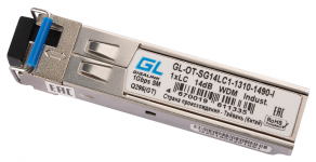 GIGALINK GL-OT-SG14LC1-1310-1490-I - Модуль промышленный SFP, WDM, 1Гбит/c, одно волокно SM, LC, Tx:1310/Rx:1490 нм, 14 дБ (до 20 км) -40C