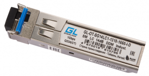 GIGALINK GL-OT-SG14LC1-1310-1550-I-D - Модуль промышленный SFP, WDM, 1Гбит/c, одно волокно SM, LC, Tx:1310/Rx:1550 нм, 14 дБ, DDM (до 20 км) -40C