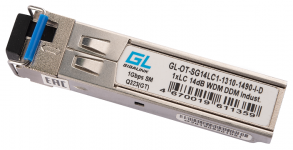 GIGALINK GL-OT-SG14LC1-1310-1490-I-D - Модуль промышленный SFP, WDM, 1Гбит/c, одно волокно SM, LC, Tx:1310/Rx:1490 нм, 14 дБ, DDM (до 20 км) -40C