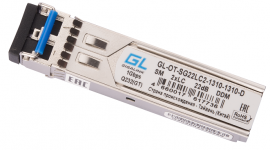 GIGALINK GL-OT-SG22LC2-1310-1310-D - Модуль SFP, 1Гбит/c, два волокна SM, 2xLC, 1310 нм, DDM, 22дБ (до 40 км) XD купить в Казани 	ОписаниеГигабитный SFP-модуль для работы в сетях ВОЛС на основе одномодового оптоволокна (9/125 μm)