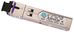 GIGALINK GL-OT-SG24SC1-1490-1550 - Модуль SFP, WDM, 1Гбит/c, одно волокно SM, SC, Tx:1490/Rx:1550 нм, 24 дБ (до 80 км) DDM купить в Казани 	ОписаниеГигабитный SFP-модуль на основе полупроводникового лазера с распределенной обратной связью