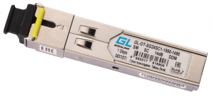 GIGALINK GL-OT-SG24SC1-1550-1490 - Модуль SFP, WDM, 1Гбит/c, одно волокно SM, SC, Tx:1550/Rx:1490 нм, 24 дБ (до 80 км) DDM купить в Казани 	ОписаниеГигабитный SFP-модуль на основе полупроводникового лазера с распределенной обратной связью