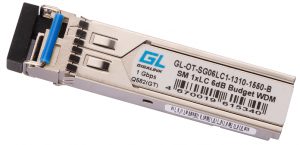 GIGALINK GL-OT-SG06LC1-1310-1550-B - Модуль SFP, WDM, 1,25Gb/s одно волокно SM, LC, Tx:1310/Rx:1550 нм, 6 дБ до 3 км купить в Казани 	ОписаниеГигабитные SFP-модули GigaLink GL-OT-SG06LC1-1310-1550-B с поддержкой функции DDM предназна