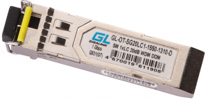 GIGALINK GL-OT-SG20LC1-1550-1310-D - Модуль SFP, WDM, 1Гбит/c, одно волокно SM, LC, Tx:1550/Rx:1310 нм, DDM, 20дБ (до 40 км) купить в Казани 	ОписаниеГигабитный SFP-модуль на основе полупроводникового лазера с распределенной обратной связью