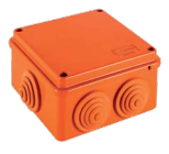 Ecoplast JBS100 Коробка огн. E60-E90,о/п 100х100х55,без галогена, 6 вых., IP55, 6P, (0,15-2,5мм2), цвет оранж