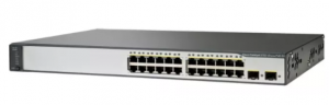 Cisco Catalyst WS-C3750V2-24PS-S - Коммутатор Layer3, 24 порта PoE Ethernet 10/100 Мбит/сек, 2 SFP based Gigabit Ethernet ports.