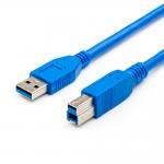 ATcom AT2823 - 1.8м, кабель USB 3.0 AM/BM blue для периферии