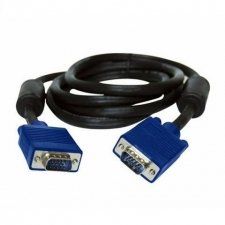 ATcom AT0701 - 20м, кабель VGA 2 ферита черный с синим DE-15Hd пакет