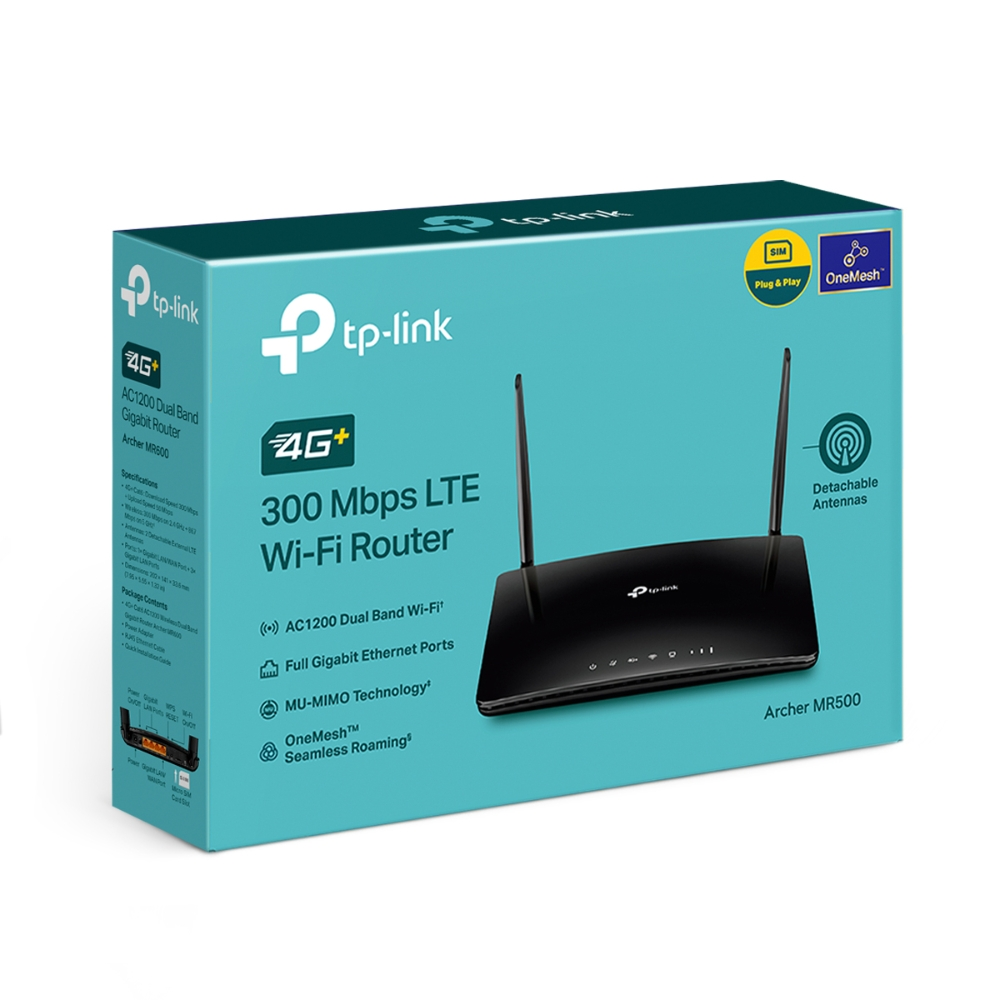 TP-Link TL-MR500 - Двухдиапазонный гигабитный роутер Wi‑Fi AC1200 с  поддержкой 4G+ категории 6