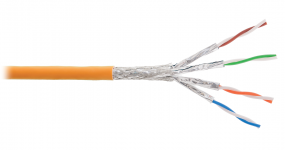 NIKOMAX NKL 9355C-OR - 500м, кабель витая пара NIKOLAN S/FTP 4 пары, Кат.6a (Класс Ea), тест по ISO/IEC, 500МГц, одножильный, BC (чистая медь), 23AWG (0,585мм), внутренний, LSZH нг(А)-HFLTx, оранжевый