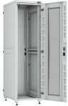 TLK TFI-426060-GHMH-R-GY - Напольный шкаф серии Lite II 19", 42U, стеклянная дверь, цельнометаллические двухуровневые стенки и задняя дверь, Ш600хВ2042хГ600мм, в разобранном виде, серый RAL7035