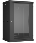 TLK TWC-186045-R-G-BK - Настенный разборный шкаф TLK 19", 18U, стеклянная дверь, Ш600хВ904хГ450мм, 2 пары монтажных направляющих, черный