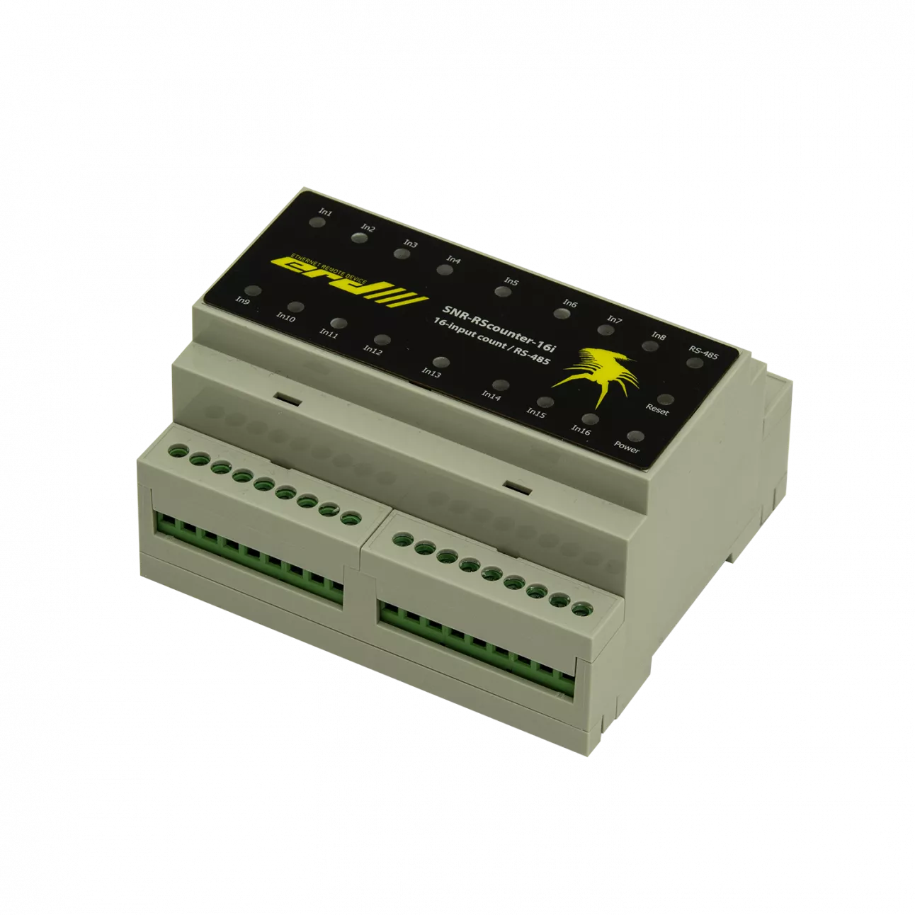 SNR-RScounter-16i-SMART - Универсальный расширитель портов ввода с функцией подсчёта импульсов, RS485 (ModBus и CPD, 16i ) купить в Казани 		Устройство предназначено для увеличения количества портов контроллера SNR-ERD-4 с функцией подсчёт