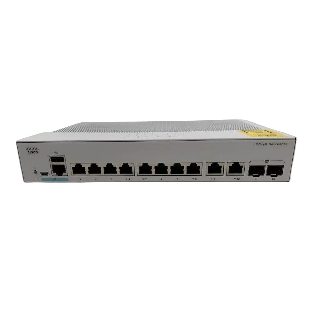 Cisco Catalyst C1000-8T-2G-L - Управляемый коммутатор Layer2, 8 портов 10/100/1000Base-T, 2 комбинированных порта 10/100/1000Base-T/SFP, функционал программного обеспечения LAN Lite купить в Казани 	Крепления в комплект не входят.	Обзор продукта	Cisco® Catalyst® серии 1000 представляют собой комму