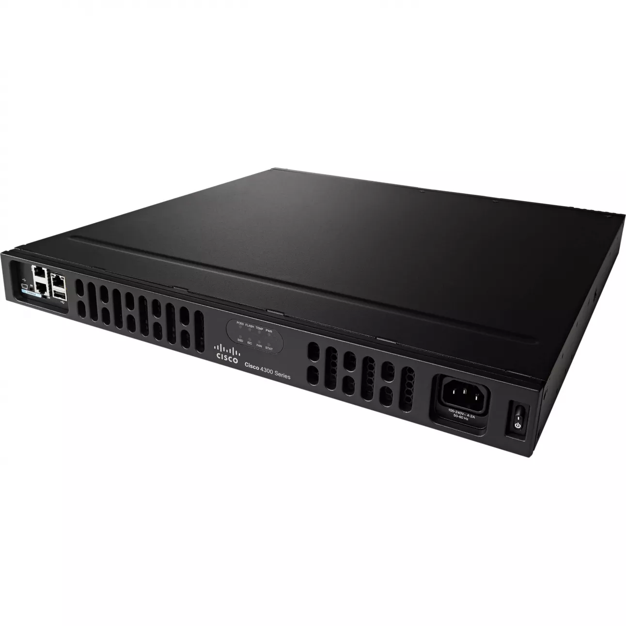 Cisco ISR4331 - Маршрутизатор, 1 комбо порт 10/100/1000BaseT/SFP, 1 порт 10/100/1000BaseT, 1 порт SFP, 2 слота NIM, 1 слот ISC, с функционалом Boost Throughput