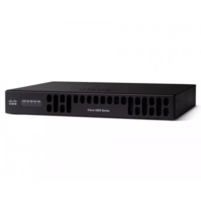 Cisco ISR4221 - Маршрутизатор,1 комбо порт 10/100/1000BaseT/SFP, 1 порт 10/100/1000BaseT, 2 слота NIM, с функционалом Boost Throughput