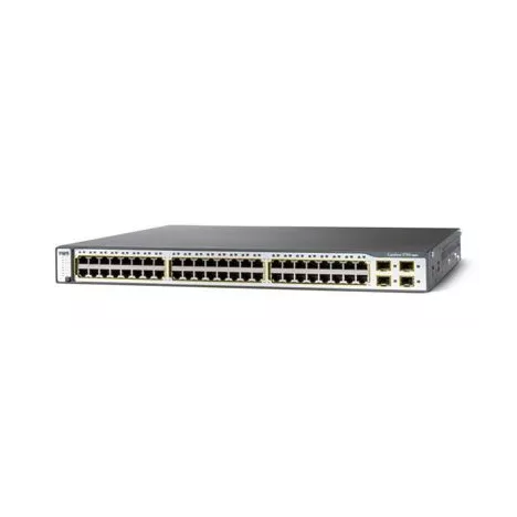 Cisco Catalyst WS-C3750-48TS-E - Коммутатор Layer3, 48 портов 10/100Base-T, 4 порта 1000Base-X(SFP), блок питания AC