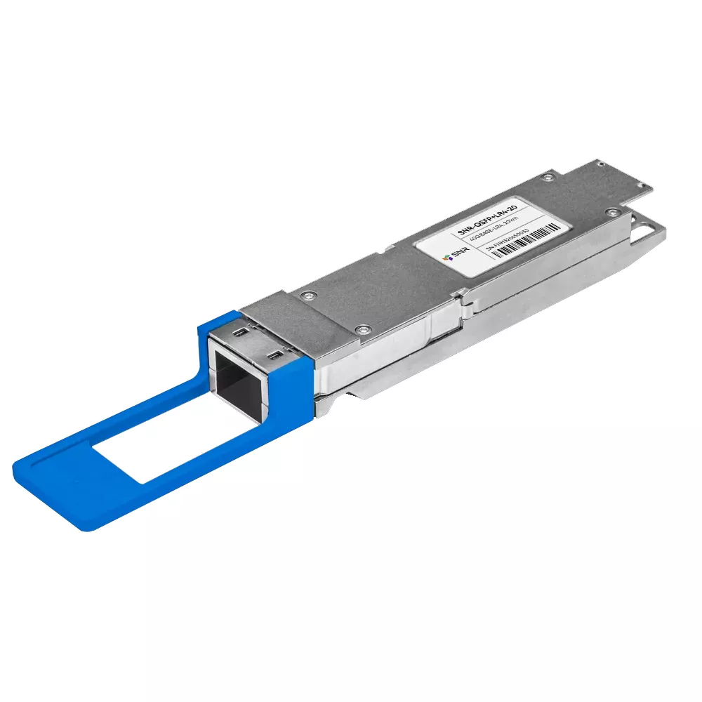 SNR-QSFP+LR4-20 - Двухволоконный модуль, QSFP+ 40GBASE-LR4, разъем LC, дальность до 20км (7dB)