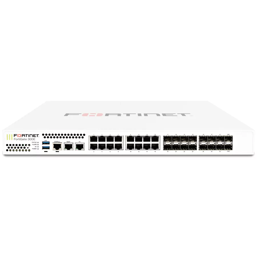 Fortinet FortiGate-300E - Межсетевой экран, 18 интерфейсов 1GE RJ45 и 16 1GE SFP