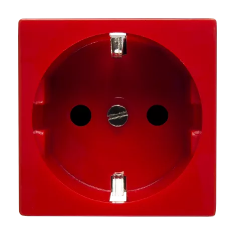 SPL 200009 - Розетка электрическая 2К+З (красный) купить в Казани 	Розетка электрическая 45х45, двухконтактная с заземлением, 1 гнездо, красный Цена указана за 1 штук