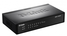 D-Link DES-1008P/C1A - Неуправляемый коммутатор с 8 портами 10/100Base-TX (4 порта PoE 802.3af, PoE-бюджет 52 Вт)