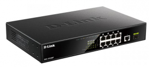 D-Link DGS-1010MP/A1A - Неуправляемый коммутатор с 9 портами 10/100/1000Base-T, 1 портом 1000Base-X SFP (8 портов PoE 802.3af/at, PoE‑бюджет 125 Вт)