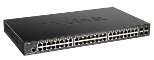 D-Link DGS-1250-52XMP/A1A - Настраиваемый L2 коммутатор с 48 портами 10/100/1000Base-T и 4 портами 10GBase-X SFP+ (48 портов PoE 802.3af/at, PoE‑бюджет 370 Вт)