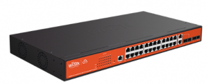 Wi-Tek WI-PCMS328GF - Коммутатор управляемый L2 PoE, 24x802.3at/af 1000Base-TX + 2 комбо порта GE SFP/RJ45  и 4 x GE SFP, 370Вт, активное охлаждение