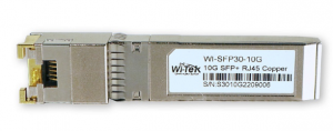 Wi-Tek WI-SFP30-10G - Модуль SFP+ с интерфейсом RJ45, до 30м купить в Казани 	ОписаниеМодуль WI-SFP30-10G с разъемом RJ45.Модуль SFP+ стандарта 10G Base-T обеспечивает передачу