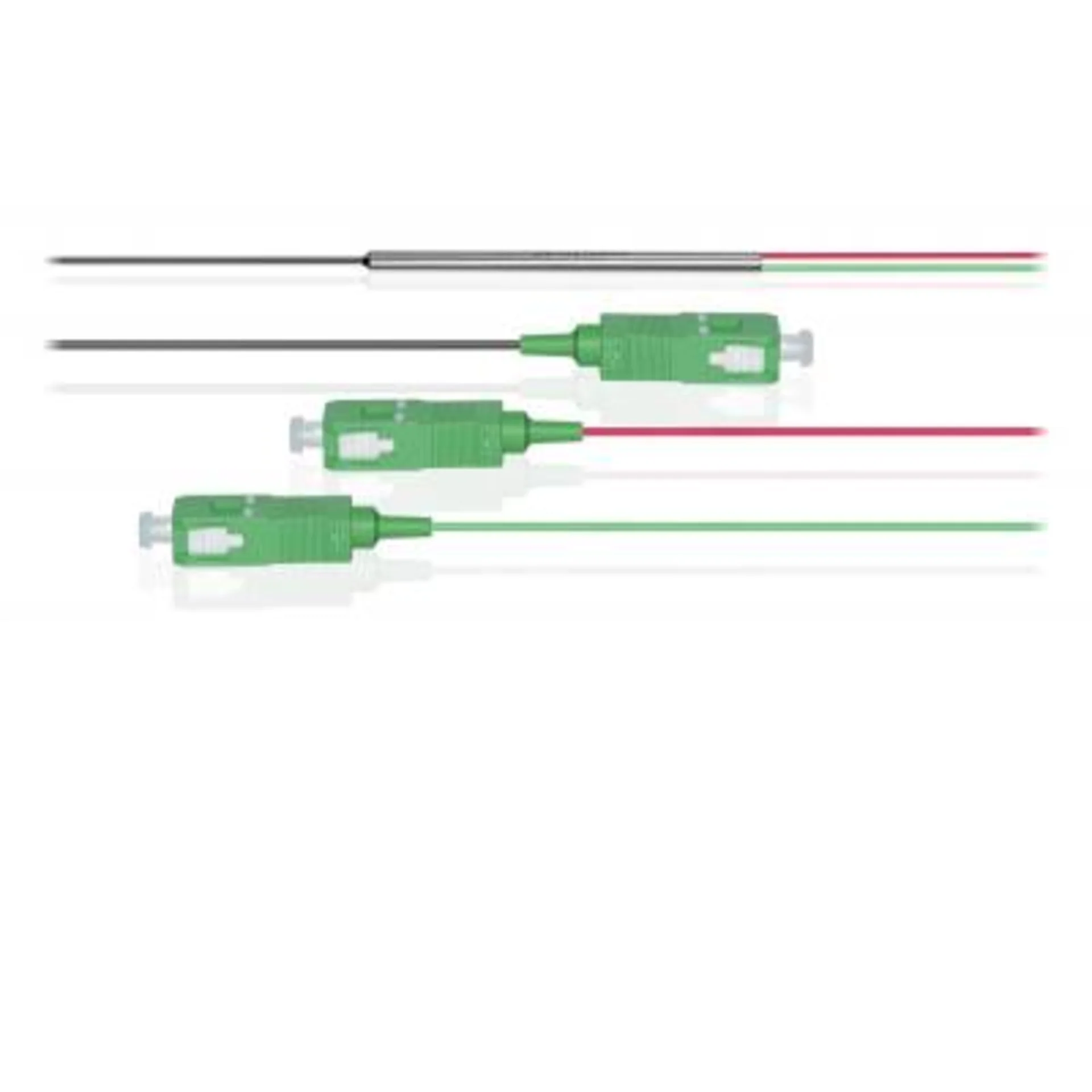 SNR-CP-1x2-05/95-SC/APC - Делитель оптический одномодовый бескорпусный 1х2 трехоконный (1310/1490/1550 nm) с коэффициентом деления 5/95, оконцован разъемами SC/APC