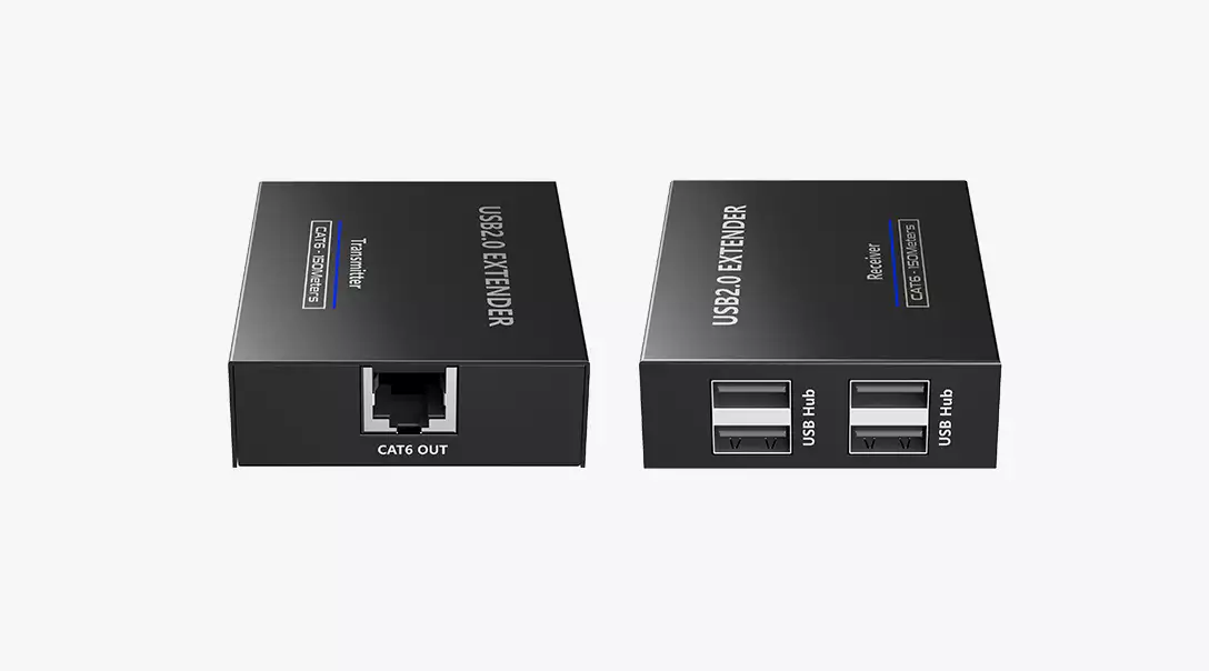 Lenkeng LKV100USB - Удлинитель USB по витой паре CAT5e/6 до 100/150 м, 4 USB 2.0