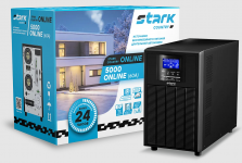 STARK COUNTRY 5000 online - Готовый комплект ИБП + АКБ + стеллаж, нагрузка 4000Вт, автономия 1 час, АКБ 8шт 12В, 75Ач